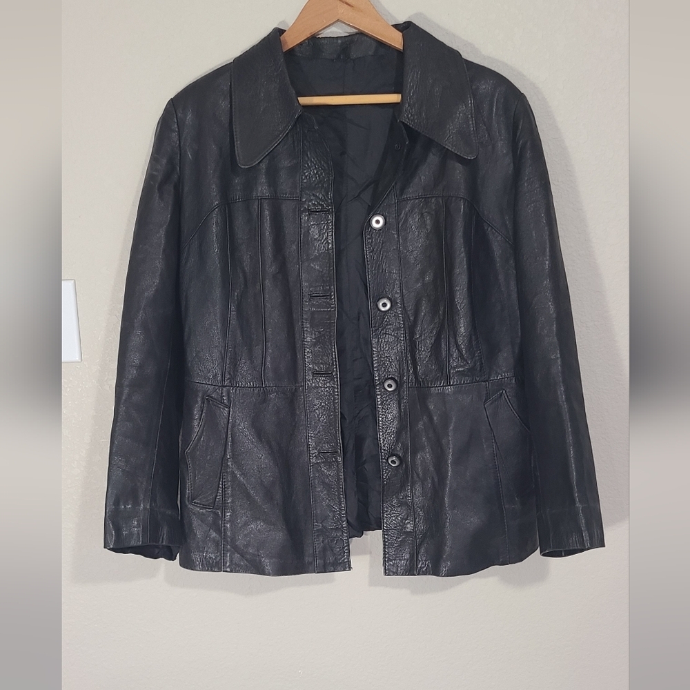 Edgy Chic Women's Black Leather Jacket